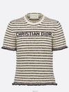 Dior Marini re Short Sleeve Top Navy Blue White Ribbed Cotton - DIOR - BALAAN 4