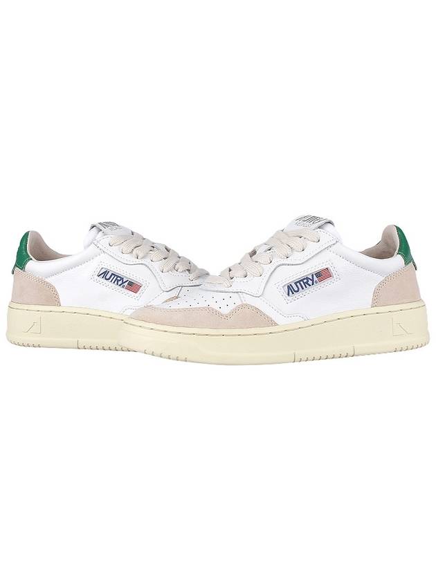 Medalist Suede Green Tab Low Top Sneakers White Beige - AUTRY - BALAAN 3