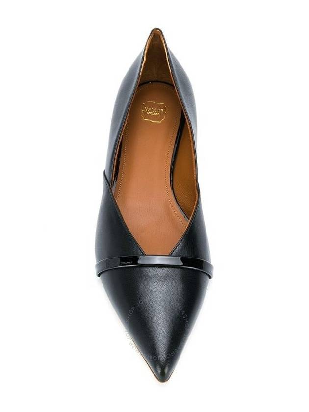 Malone Souliers Black Leather Colette Pointed-Toe Flats, Brand Size 36 ( US Size 6 ) - MALONE SOULIERS - BALAAN 3