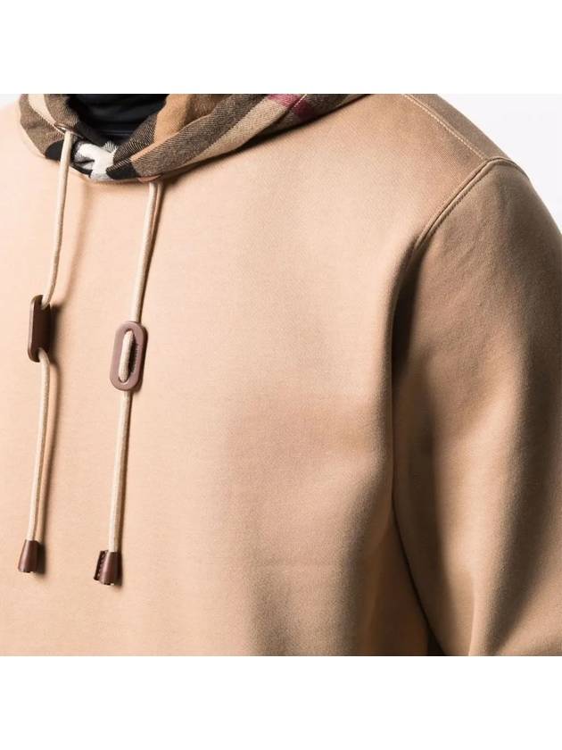 Check Cotton Blend Hoodie Camel Beige - BURBERRY - BALAAN 6