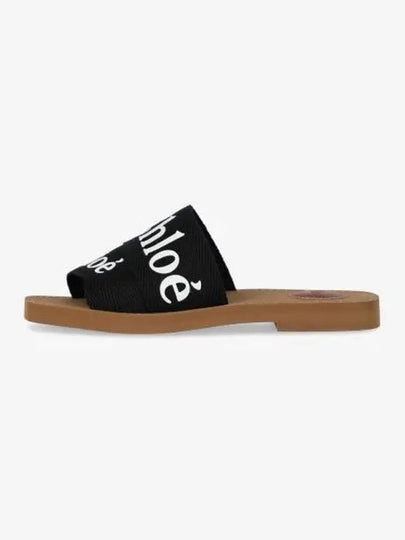 Woody Logo Flat Mule Slippers Black - CHLOE - BALAAN 2