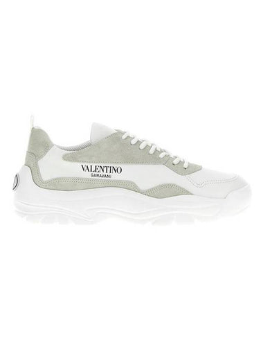 Gum Boy Leather Suede Low Top Sneakers White - VALENTINO - BALAAN 1