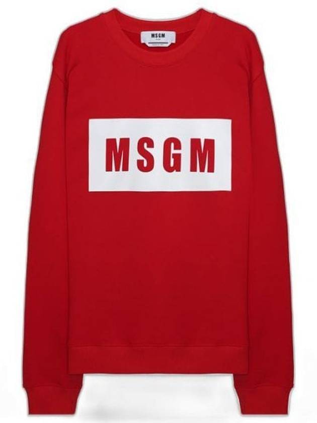 Box Logo Print Cotton Sweatshirt Red - MSGM - BALAAN 2