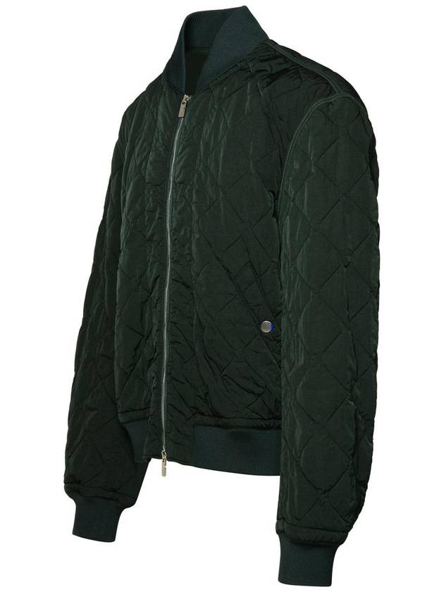 Quilted Zip-Up Bomber Jacket Green - BURBERRY - BALAAN 3