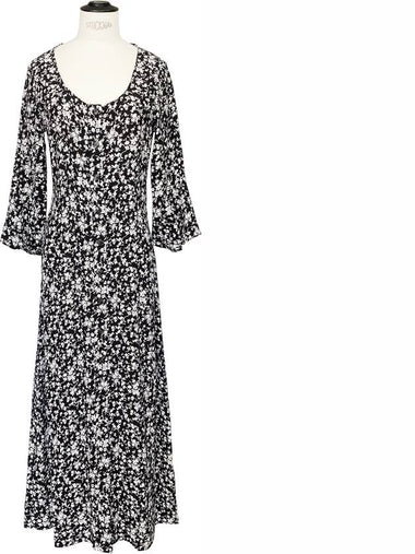 Women's Floral Long Dress - GANNI - BALAAN 1