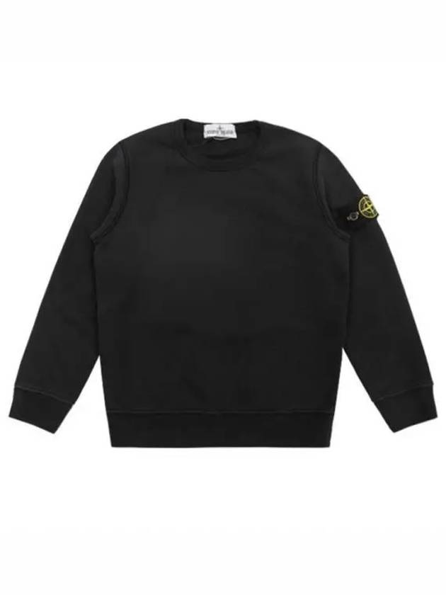 Kids Organic Cotton Fleece Sweatshirt Black - STONE ISLAND - BALAAN 2