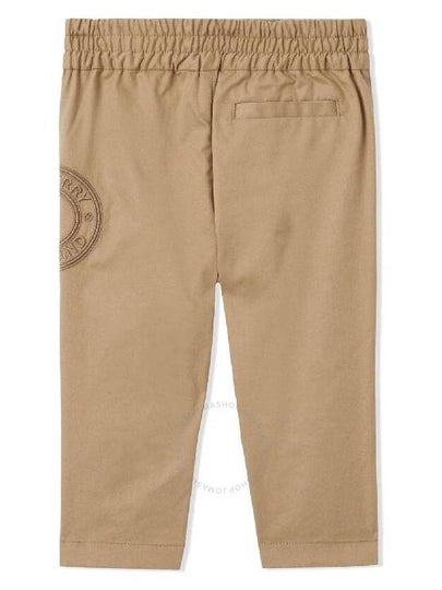 Burberry Boys Romeo Archive Beige Logo Graphic Cotton Twill Trousers, Size 2Y - BURBERRY - BALAAN 2