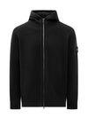 Wool Hooded Jacket Black - STONE ISLAND - BALAAN 1