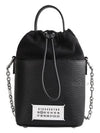 5AC Number Logo Texture Leather Bucket Bag Black - MAISON MARGIELA - BALAAN 2