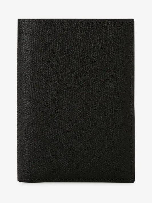 Pebble leather black passport wallet V2L49 02800 ON - VALEXTRA - BALAAN 2