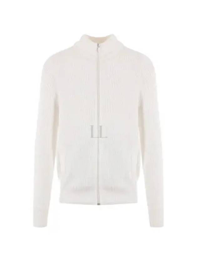 Ribbed Cotton Full-Zip Cardigan White - BRUNELLO CUCINELLI - BALAAN 2