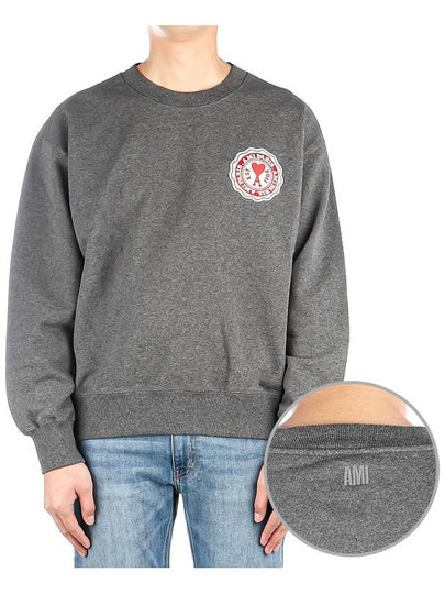 Heart Logo Patch Sweatshirt Grey - AMI - BALAAN 2