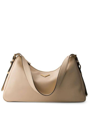 Triangle Logo Aimee Large Shoulder Bag Ivory - PRADA - BALAAN 1