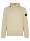 Wappen Patch Cotton Fleece Hoodie Beige - STONE ISLAND - BALAAN 1