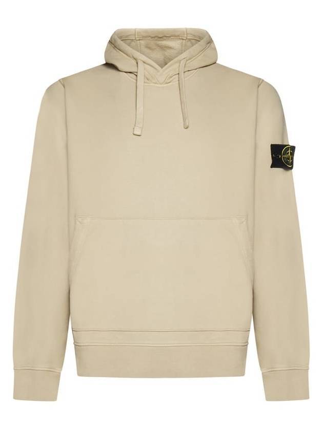 Wappen Patch Cotton Fleece Hoodie Beige - STONE ISLAND - BALAAN 1