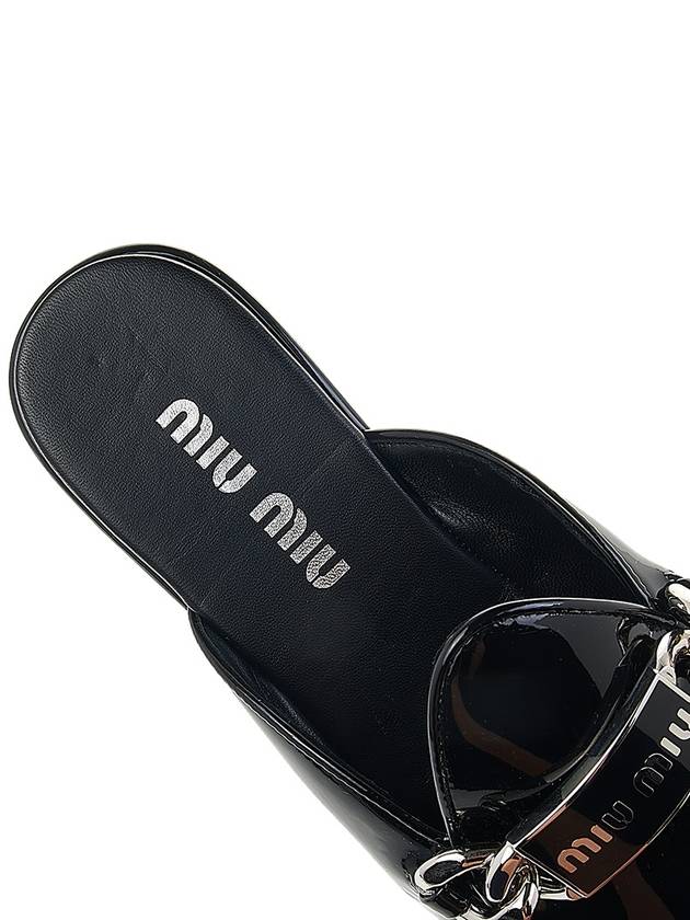 Women's Logo Leather Bloafers Black - MIU MIU - BALAAN 8