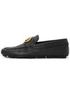 Gold V Logo Loafers Black - VALENTINO - BALAAN 5