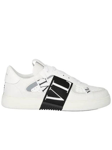 Men's VL7N Band Low Top Sneakers White Black - VALENTINO - BALAAN 1