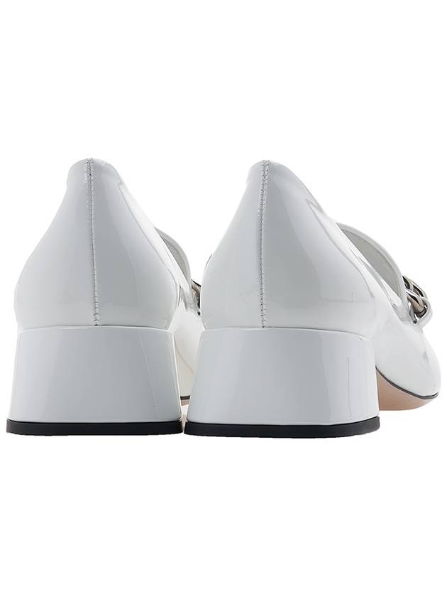 Women's Logo Patent Leather Pumps White - MIU MIU - BALAAN 5