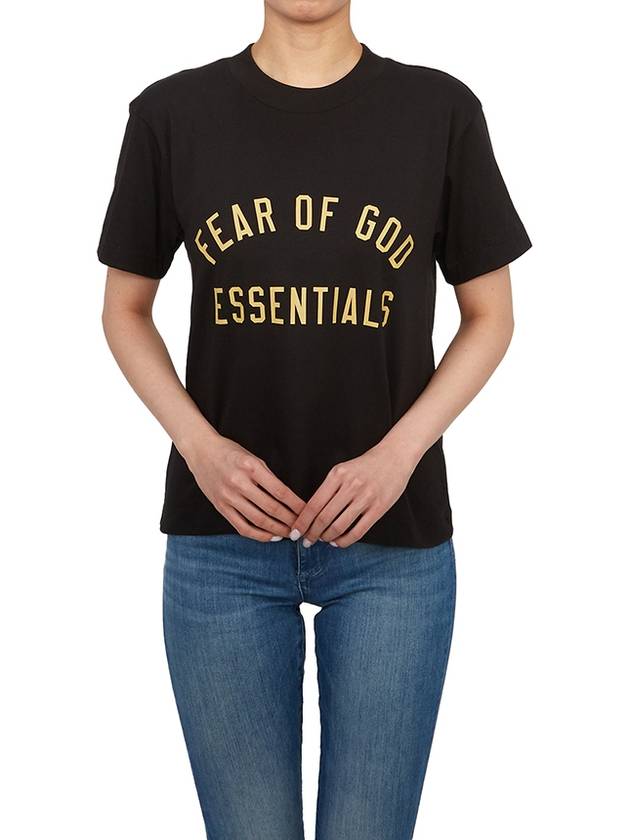 Logo Print Short Sleeve T Shirt Black - FEAR OF GOD - BALAAN 5