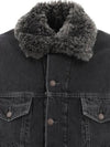 Sherpa Collar Denim Jacket Black - ACNE STUDIOS - BALAAN 4