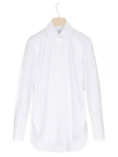 Embroidery Logo Detail Cotton Blouse White - PATOU - BALAAN 1