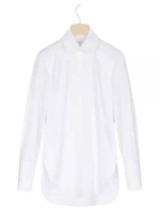 Logo Embroidery Detail Cotton Blouse White - PATOU - BALAAN 1
