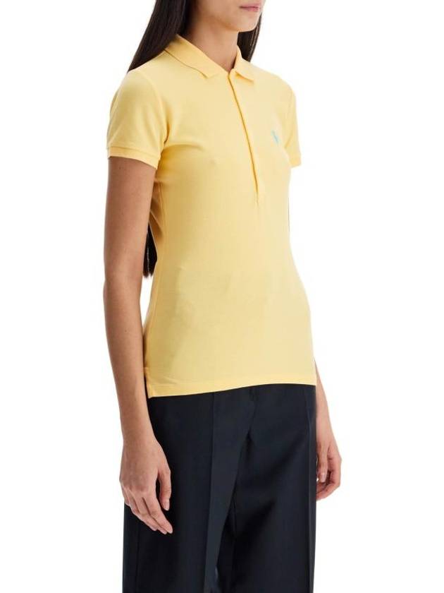 Women's Julie Logo Embroidered Short Sleeve PK Shirt Yellow - POLO RALPH LAUREN - BALAAN 3