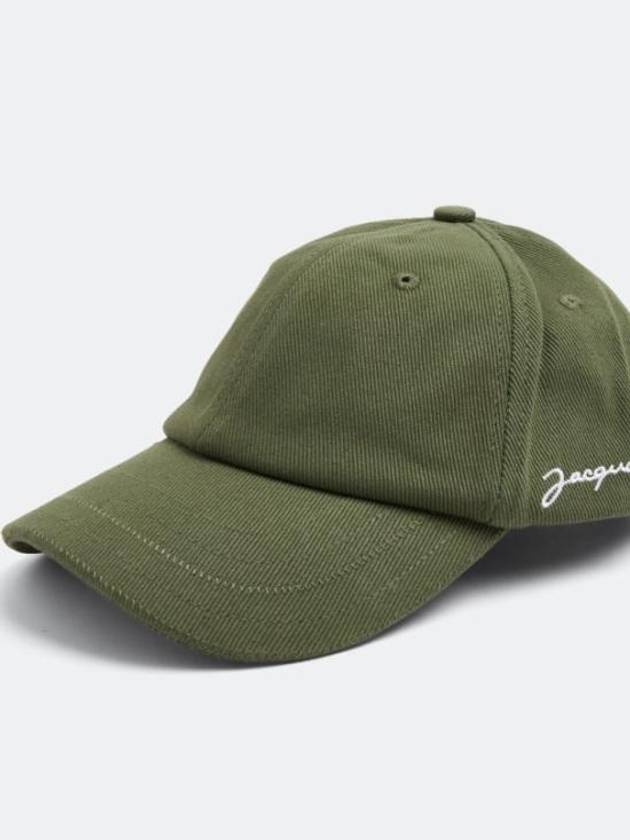 La Casquette Embroidered Logo Ball Cap Khaki - JACQUEMUS - BALAAN 4