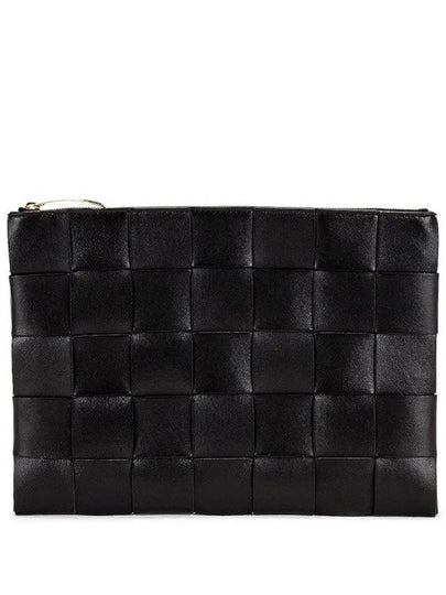 Cassette Intrecciato Medium Clutch Bag Black - BOTTEGA VENETA - BALAAN 2