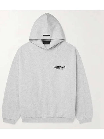 Logo Cotton Blend Jersey Hoodie Light Heather Gray 192HO246258F - FEAR OF GOD ESSENTIALS - BALAAN 1