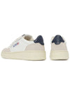 Women's Leather Suede Medalist Low Top Sneakers White Blue - AUTRY - BALAAN 7