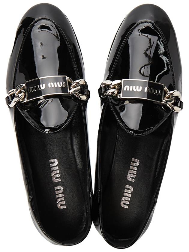 Logo Patent Leather Loafers Black - MIU MIU - BALAAN 3