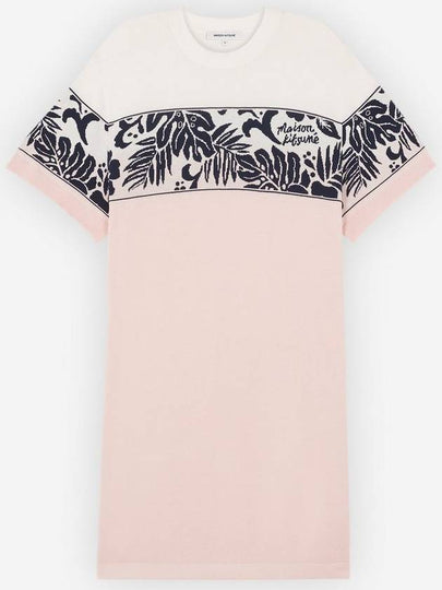 Tropical Band Jacquard Knit Dresstropical Short Dress Pink - MAISON KITSUNE - BALAAN 2