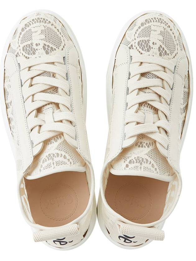 Lauren Lace Low Top Sneakers Mild Beige - CHLOE - BALAAN 4