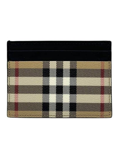 Men's Check Vintage Card Wallet Beige A7026 - BURBERRY - BALAAN 2