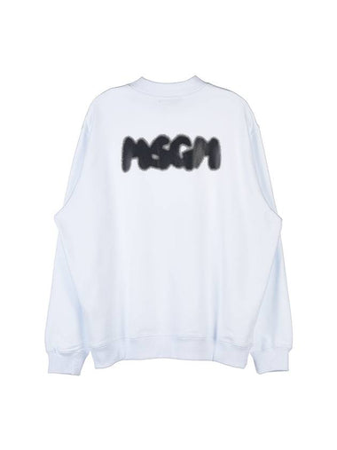 Brushed Logo Print Sweatshirt White - MSGM - BALAAN 1