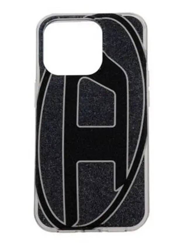 Logo Print Glitter iPhone 15 Case Black DGLITTERCASESS24FORIPHONE15 - DIESEL - BALAAN 1