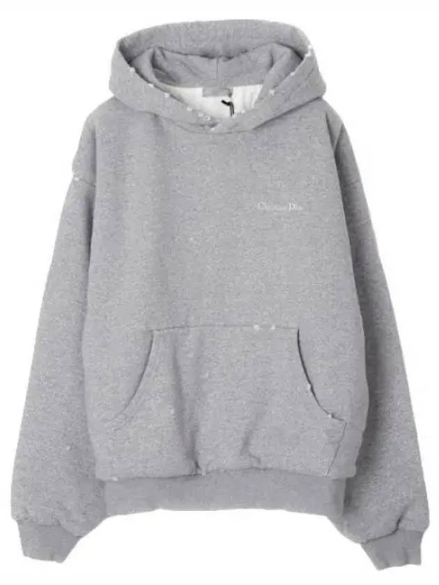 Logo Print Cotton Hoodie Grey - DIOR - BALAAN 2