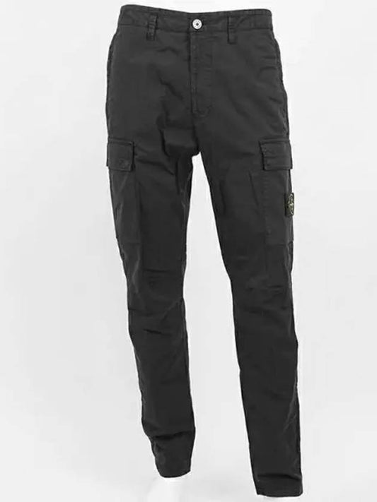 Supima Cotton Twill Stretch TC Straight Pants Black - STONE ISLAND - BALAAN 2