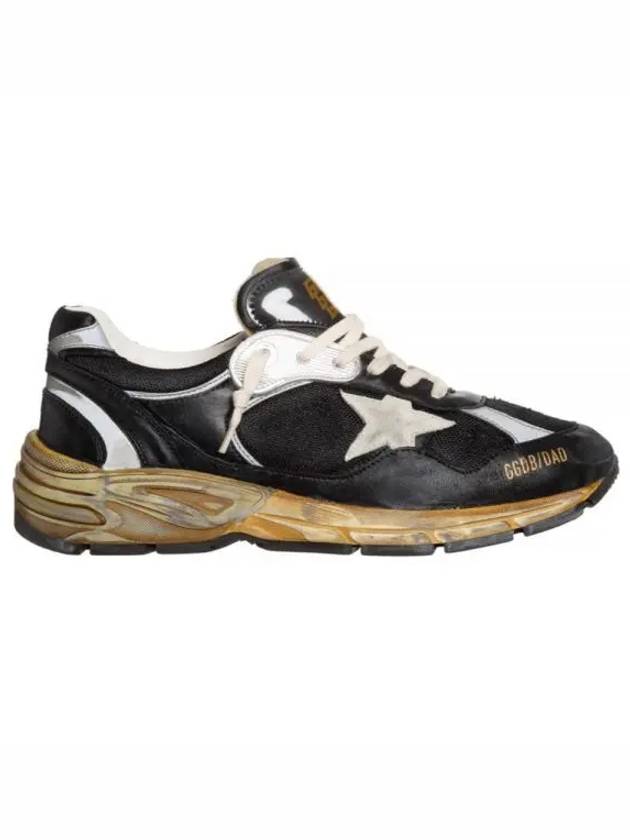 Dad-Star Mesh Nappa Leather Low Top Sneakers Black Ice Grey - GOLDEN GOOSE - BALAAN 2