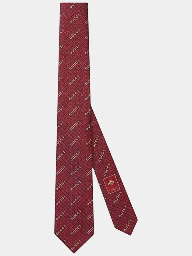 Silk Jacquard Tie Bordeaux - GUCCI - BALAAN 7