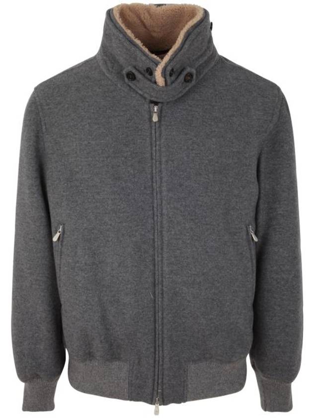 Quilting Cashmere Bomber Jacket Grey - BRUNELLO CUCINELLI - BALAAN 1