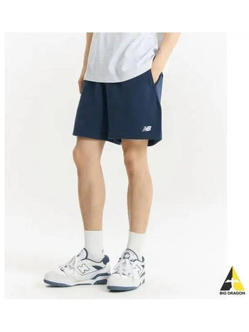 NBNVE2S011 MEN 4 5 knit short pants NAVY - NEW BALANCE - BALAAN 1