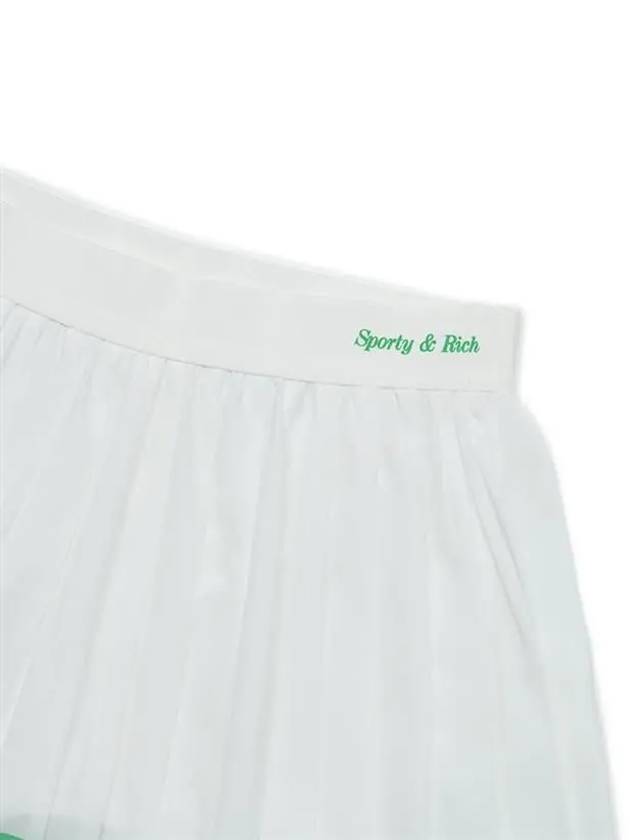 Women's Classic Logo Pleated Skirt White - SPORTY & RICH - BALAAN 4