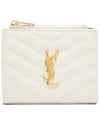 Monogram Matelasse Bifold Half Wallet Blanc Vintage - SAINT LAURENT - BALAAN.