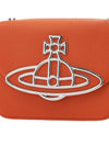 Linda Logo Plaque Saffiano Leather Cross Bag Orange - VIVIENNE WESTWOOD - BALAAN 7