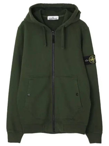 Brushed cotton fleece hooded zip up regular fit - STONE ISLAND - BALAAN 1