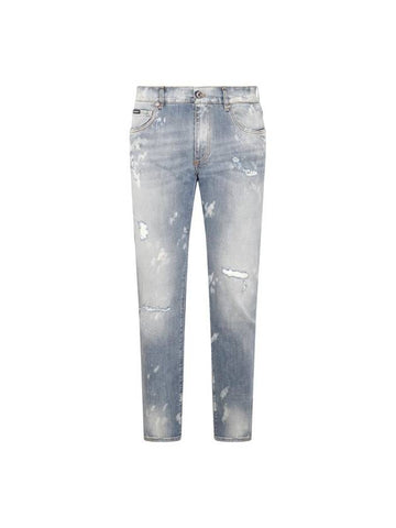 23 fw Light Blue White Cotton Blend Jeans GY07CDG8JH0S9001 B0480746042 - DOLCE&GABBANA - BALAAN 1