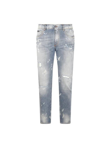 23 fw Light Blue White Cotton Blend Jeans GY07CDG8JH0S9001 B0480746042 - DOLCE&GABBANA - BALAAN 1